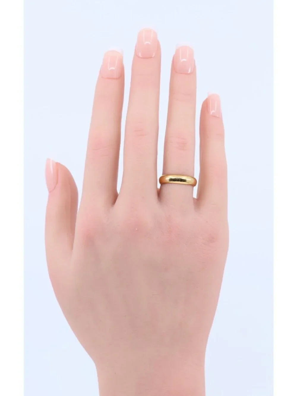 Unique 23K Karat Solid Yellow Gold Designer Polished Wedding Band Ring Size 5.50